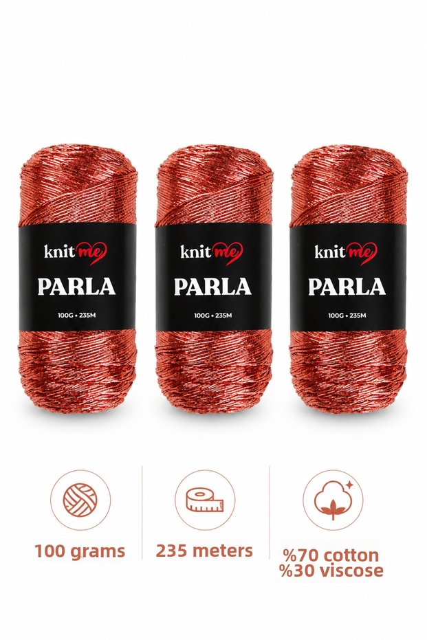Parla Knitting Yarn 100 Gr 235 Mt Bag Yarn Supla Yarn Cotton Sim 3 Pieces