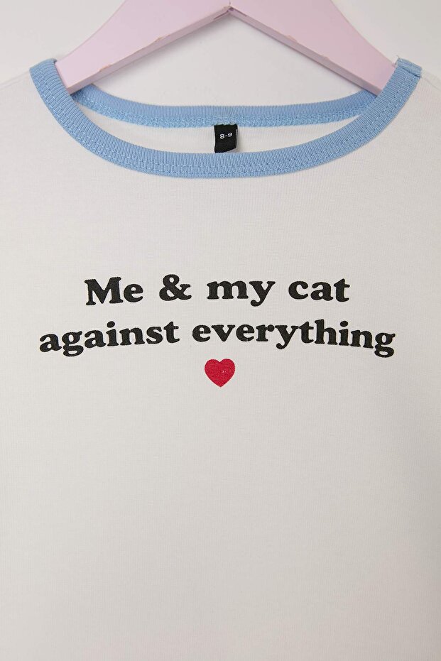 Beyaz Düz Örme Kız Çocuk T-Shirt TKDSS26TS00083 - 6