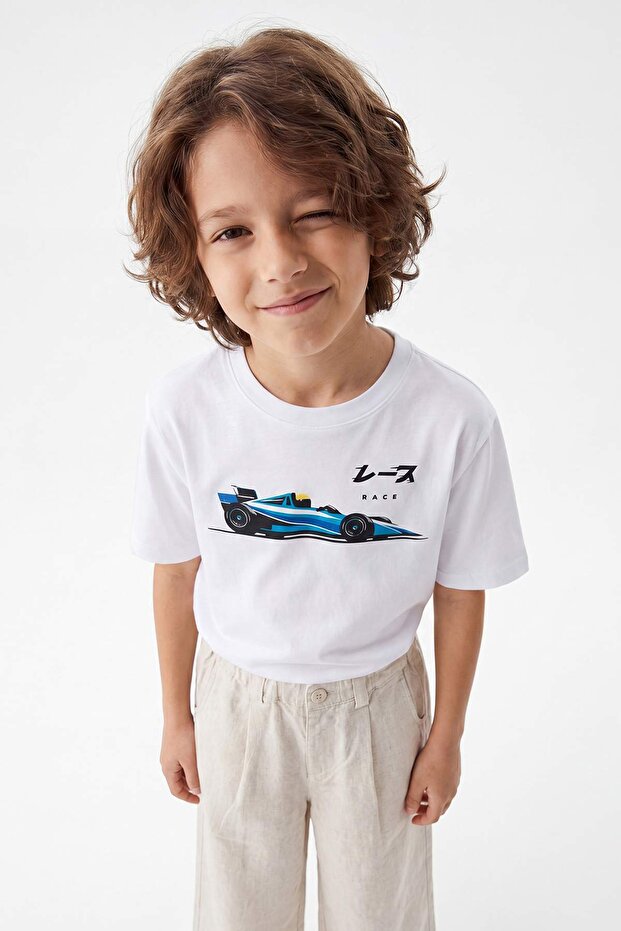 Antrasit-Beyaz 2'li Slogan Örme T-Shirt TKDSS26TS00026 - 5
