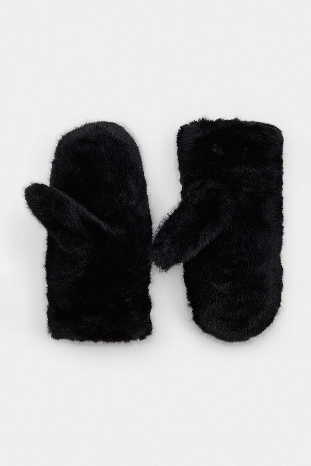 Siyah Suni Kürk Peluş Eldiven TAKAW27ED00002