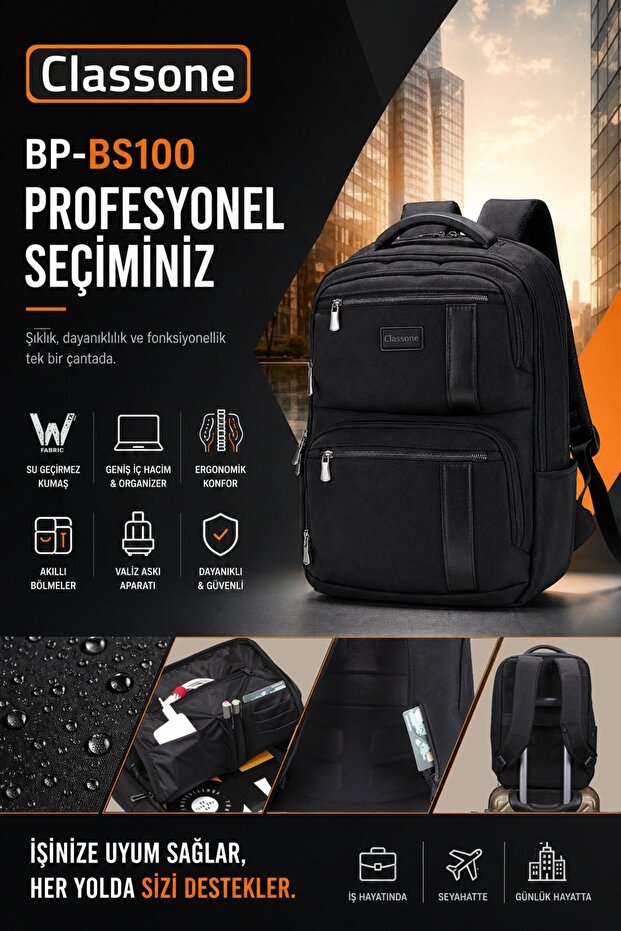 Bp-Bs100 Business Vip B1 - Series 15.6' Wtx Pro Waterproof Fabric Laptop Backpack-Black