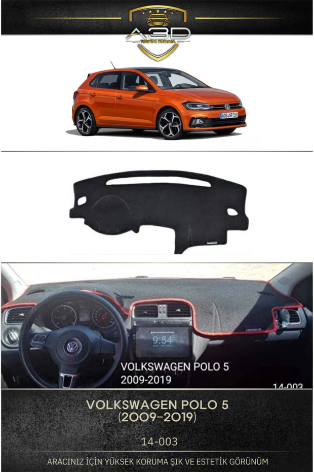 Volkswagen Polo (2009-2019) Front Chest Panel Dashboard Protection Protective Cover Mat Replacement Part