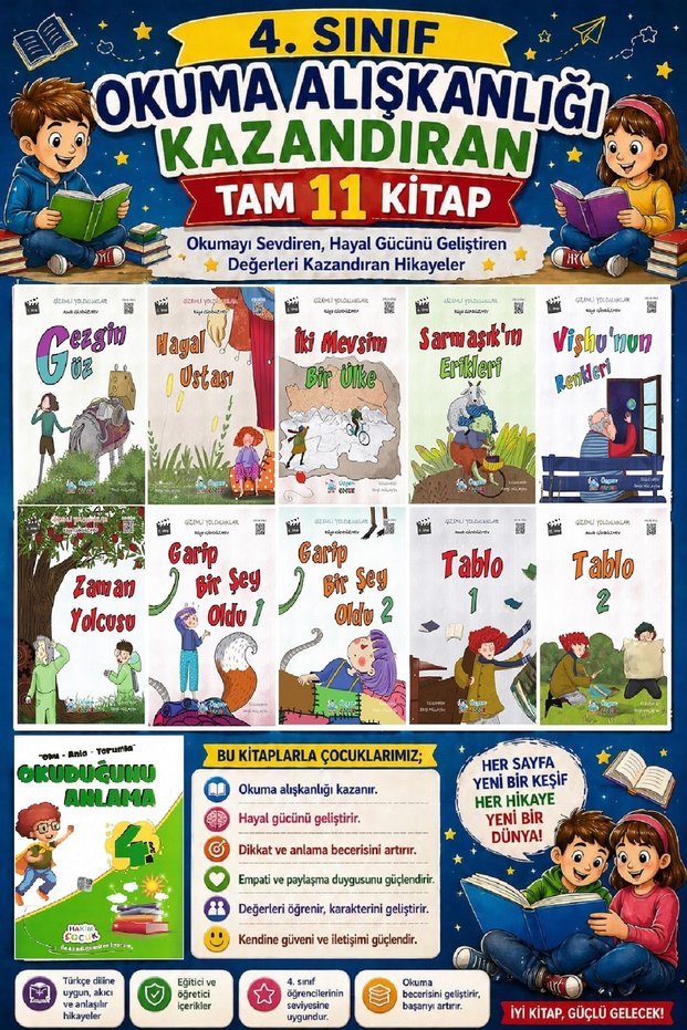 4. Sınıf Okuma Alışkanlığı Kazandıran Okumayı Sevdiren Tam 11 Kitap - 13