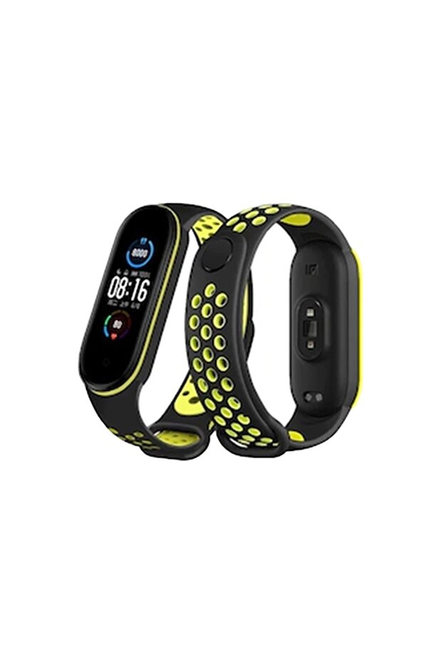 ® Mi Band 7 Sport Perforated Strap - Black-Green