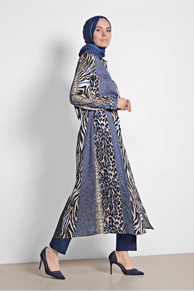 Long Mix Patterned Tunic - 4086 - 2