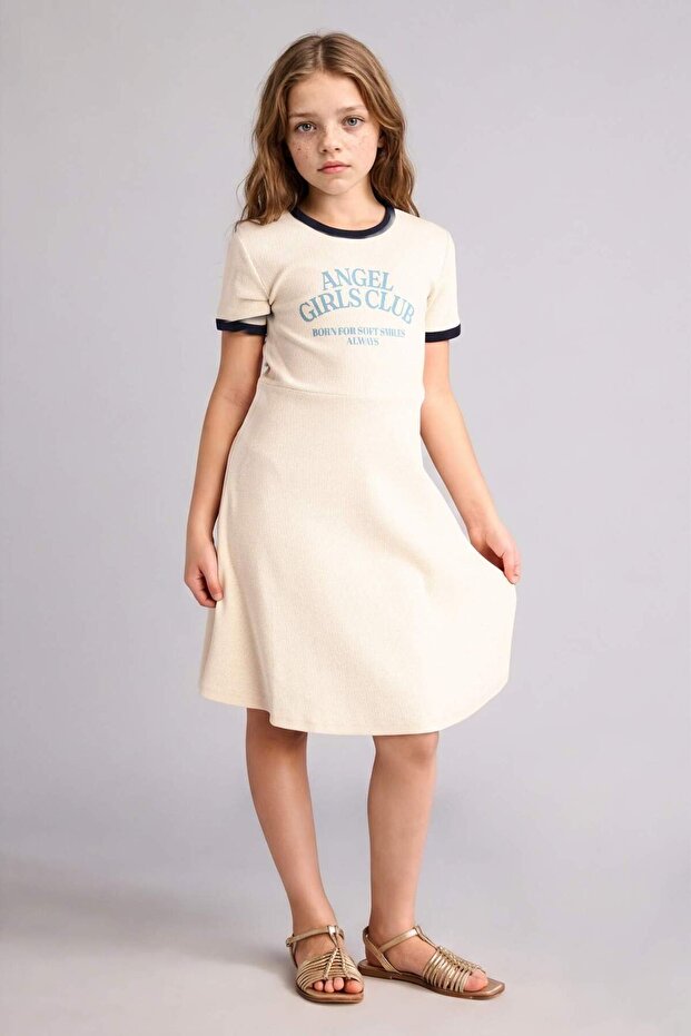 Short Sleeve Ribbed Camisole Dress Girls H7065A826Sm
