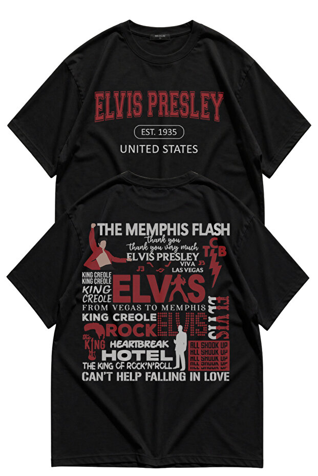 Unisex Elvis Presley Back Printed Oversize Tshirt