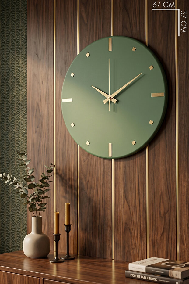 Seyhan Modern Model, Decorative, Metal, Mirrored, Silent Clockwork Mechanism Wall Clock (40cm)