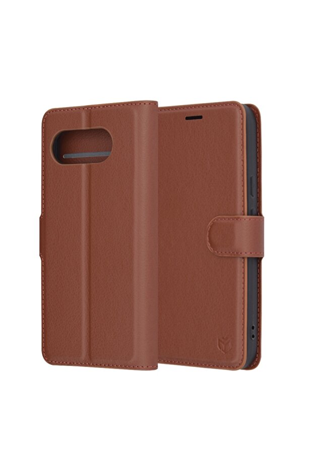 Case for Google Pixel 9a - Leather Folio - Brown