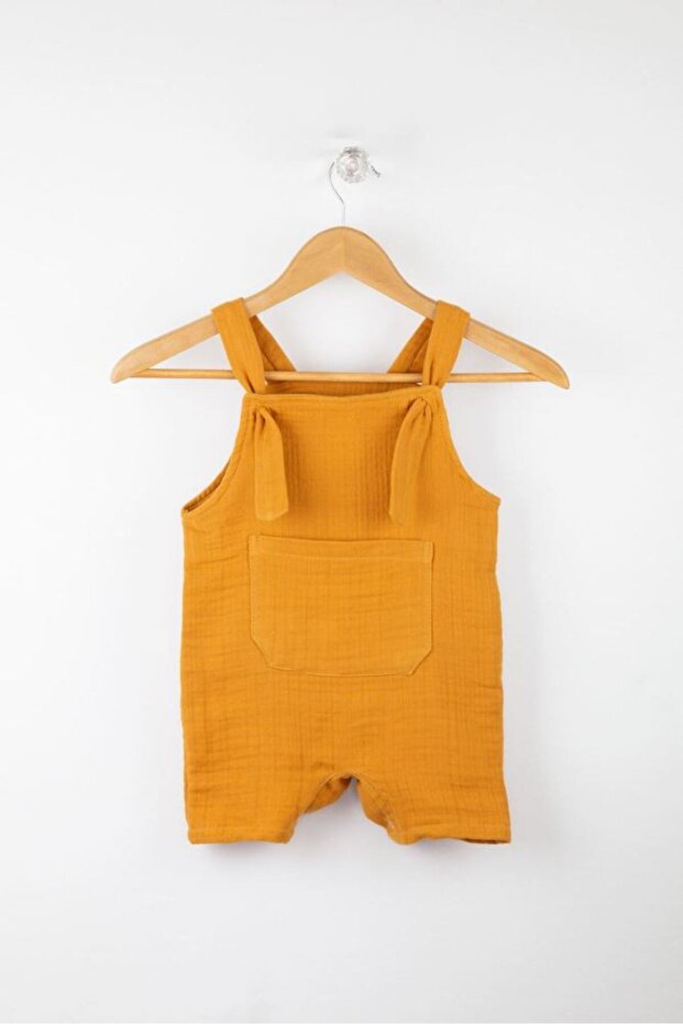 Baby Snap Muslin Gardener Cotton Jumpsuit