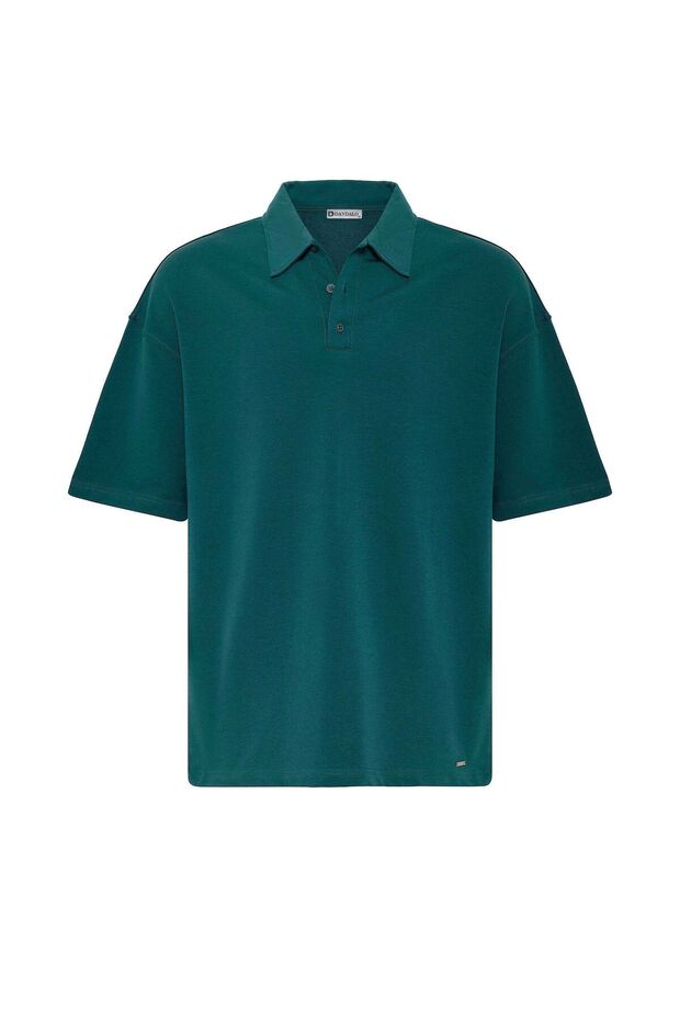Basic polo collar oversize t-shirt