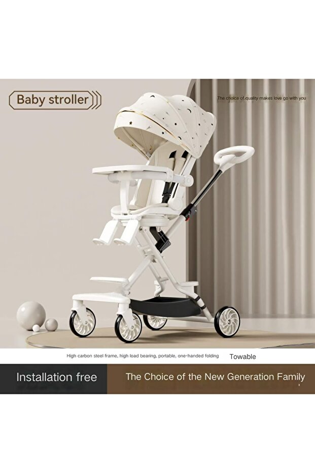Foldable baby stroller, Compact baby stroller, toddler stroller, 360-degree rotation