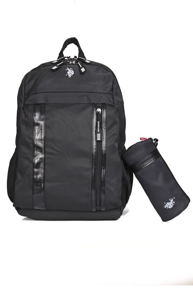 U.S. Polo Assn. Unisex School Backpack + Pen Holder Set – Plcan24355 Black