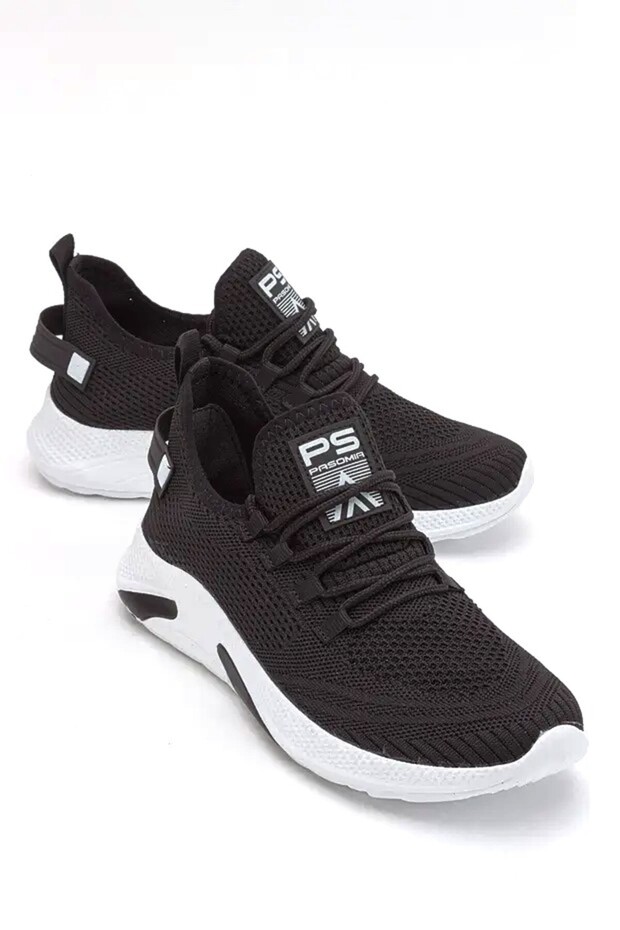 Black - Men's and Women's Sports Knitwear Walking Shoes