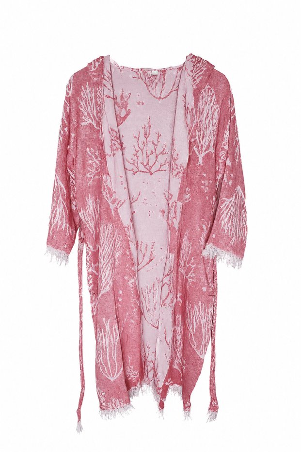 Müsli̇n Resi̇f Hooded Bathrobe -Cotton- Hooded - Unisex Bathrobe