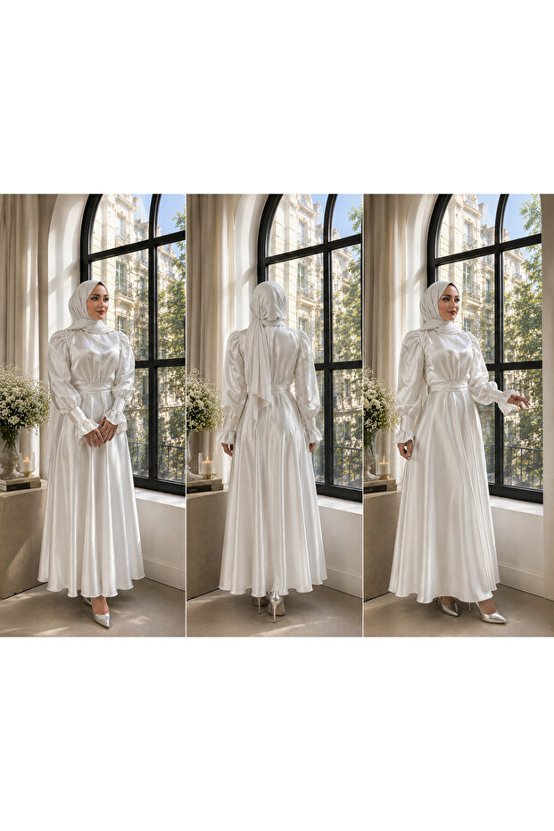 FLORA BEYAZ ELBİSE