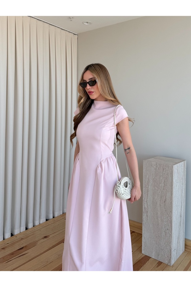 Rochie lungă roz, elegantă - 5092 - 3