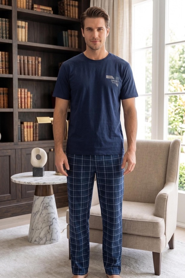 Penye Örme Erkek Pijama Takımı - 2