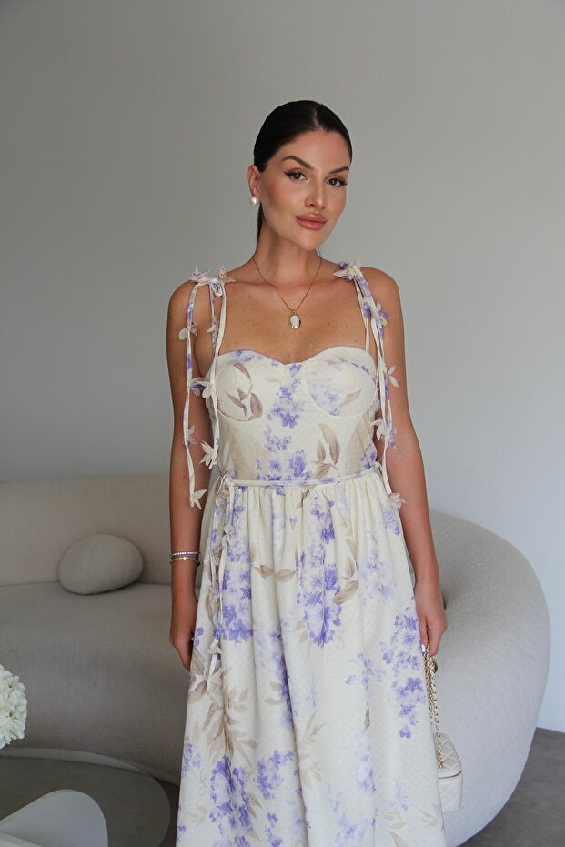 Premium Design Linen Dress with Straps and Thin Belt (Supported by Straps)