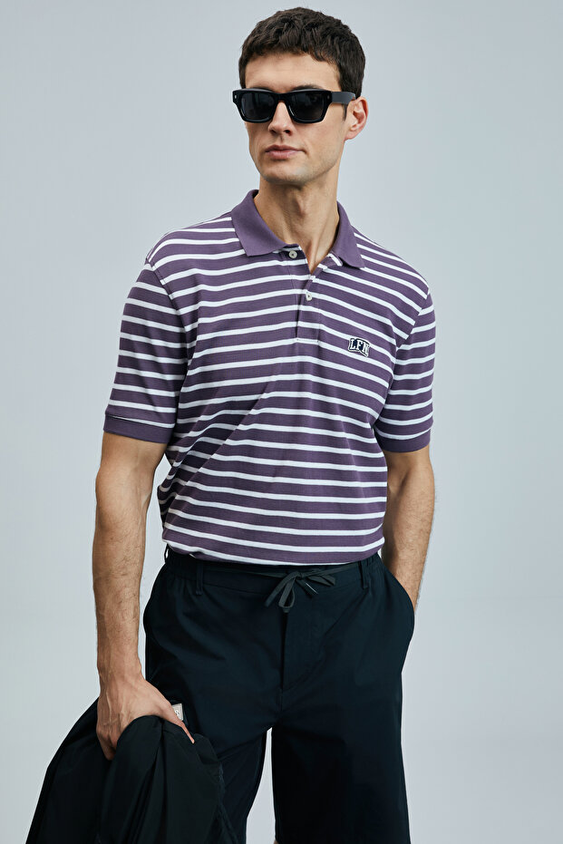 Jon Smart Erkek Polo Tişört Mürdüm - 5