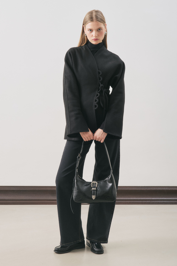 Aroa Tie-Up Jacket Black - 3