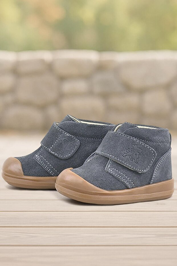 Yoohoo Genuine Leather Smoked Velcro Unisex Baby Boots