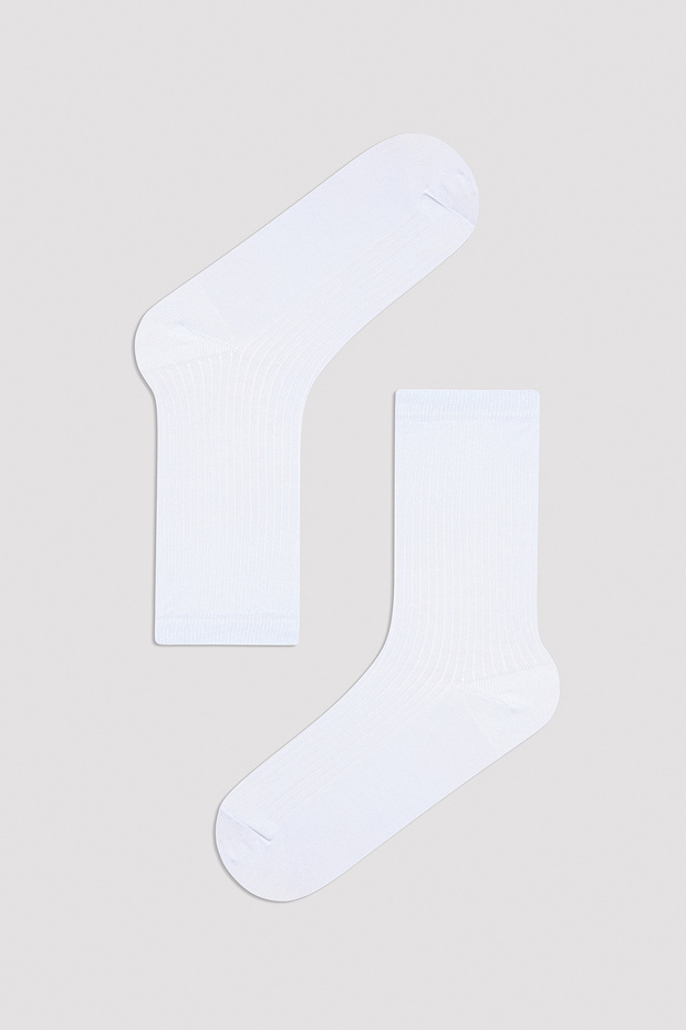Κάλτσες Basic Rib White 3 τεμαχίων - 2