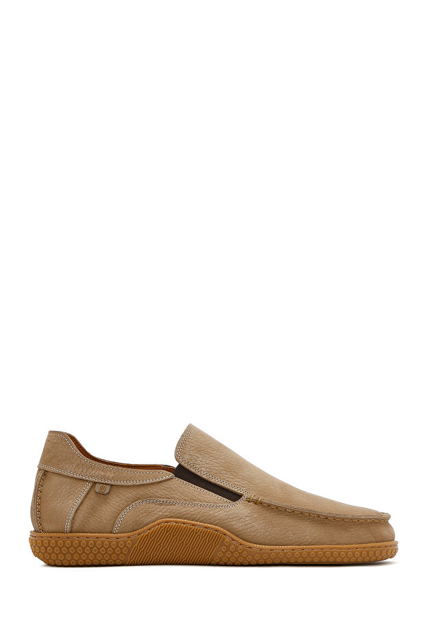 Men's Beige Nubuck Leather Comfort Loafer 26Sfd8000V3