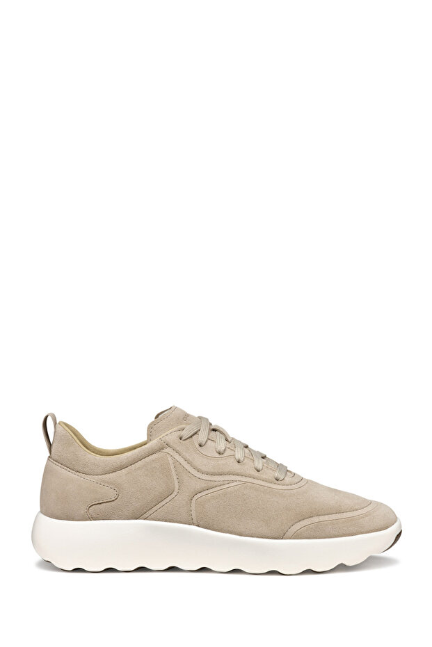 Men's Beige U Xtors a - Suede Laced Suede Leather Sneaker U46Lfa00022C5004