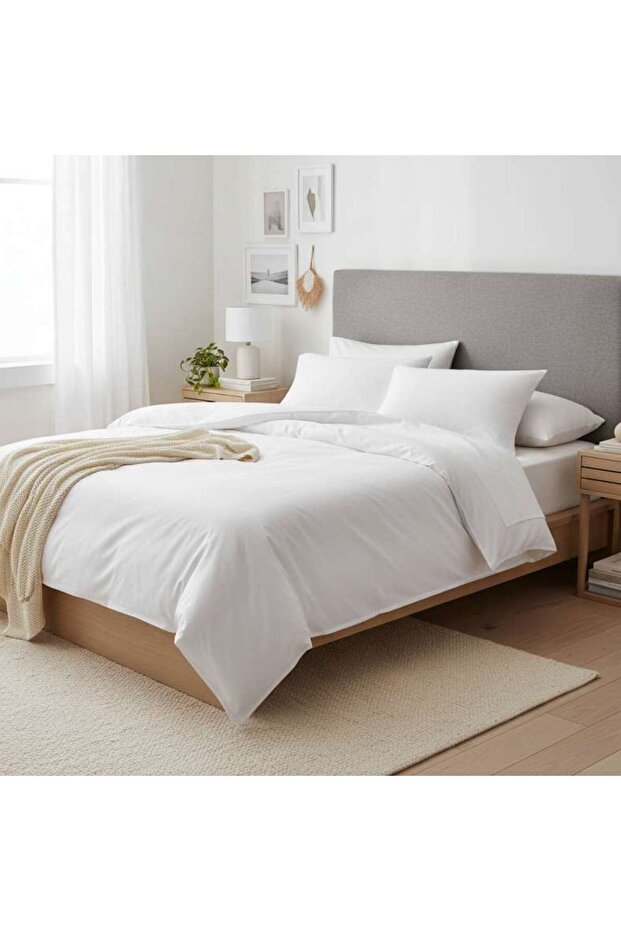 Luxe Cotton Tencel 3-piece Duvet Cover Set 230x220cm - White