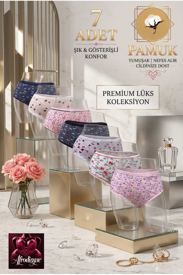 Pack of 7 Patterned 100% Cotton Slips