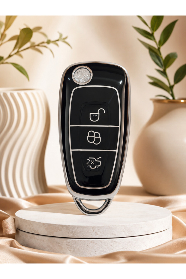 Ford Ecosport Focus 4 Fiesta Mondeo Ranger Puma Compatible Key Case Cover Flip Nano Black Silver