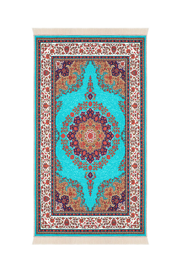 Petrol Green Velvet Carpet Prayer Rug