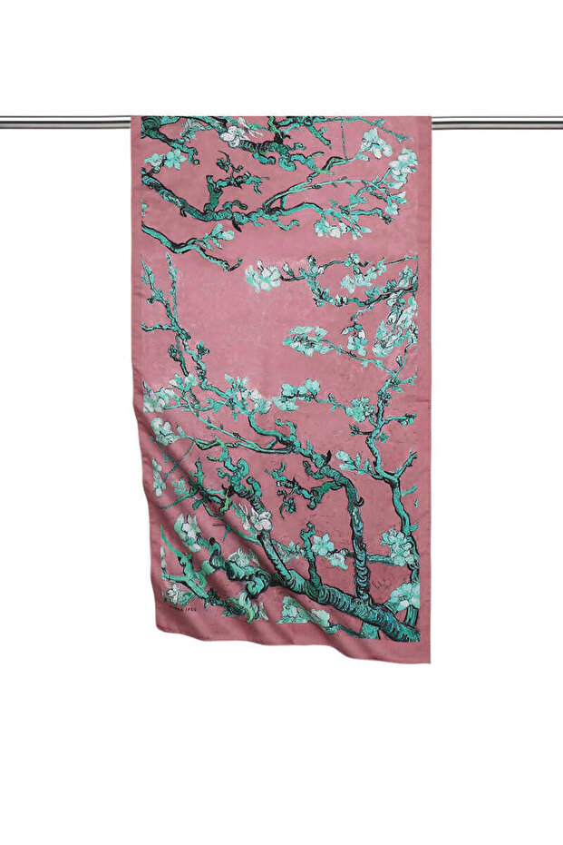 Dried Rose Almond Flower Silky Scarf