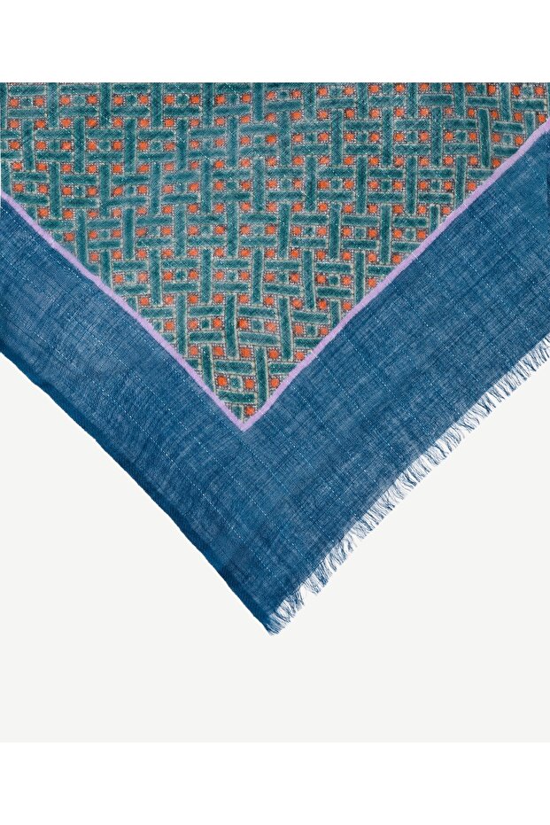 Geometric Patterned Wool Shawl - 2