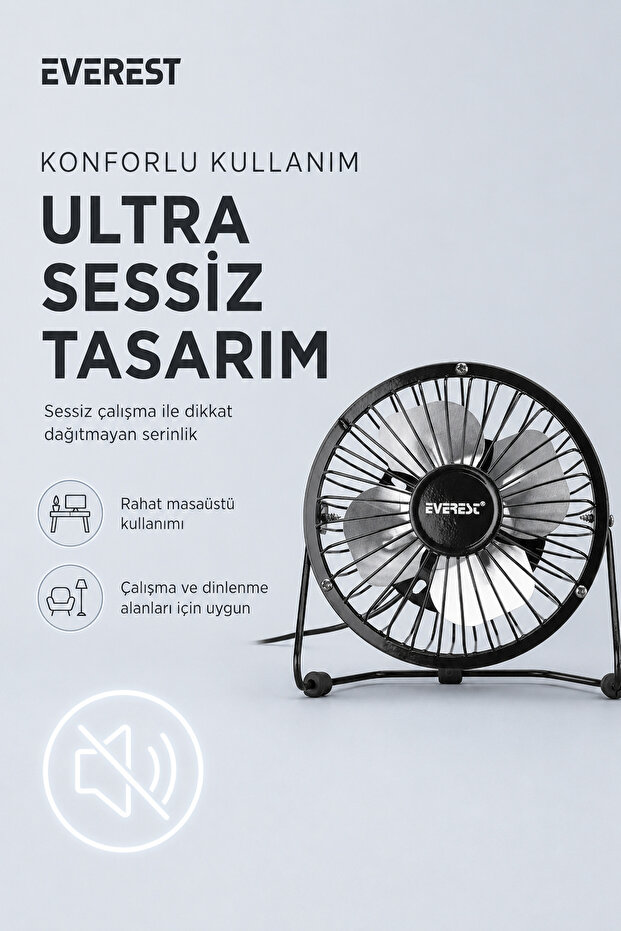 Hdx7252 Büyük Boy Masaüstü El Fanı Siyah Efn Usb Kablolu 18*18cm Astakos - 8