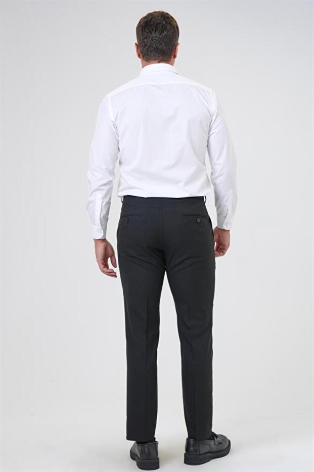 Siyah Regular Desenli Pantolon - 3