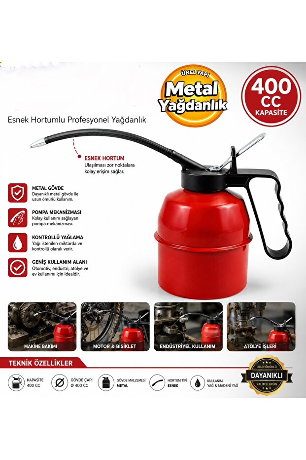 Fkr400 Metal Body Plastic Handle Spiral Oil Pot 400 Cc