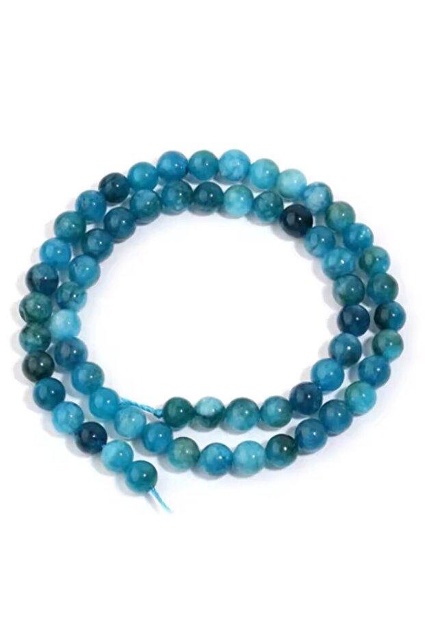 6mm Apx 59pcs 1 Strand Natural Blue Apatite Stone Beads 4/6/8/10/12mm Round Gem Bead for DIY Bracele