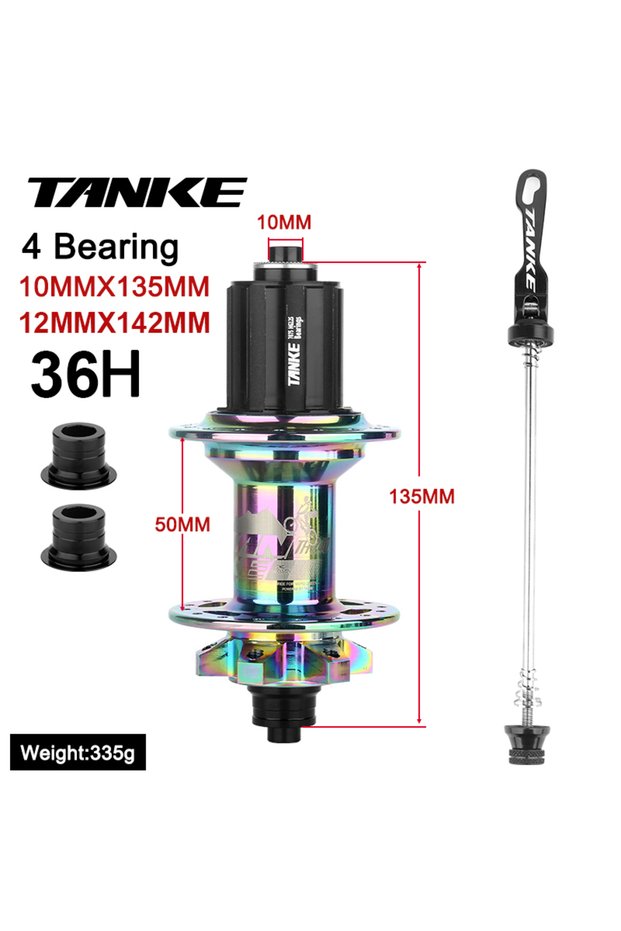 Colorf HG Rear TA-QR TANKE-MTB Hub,36 Holes 6 claw 108 Clicks NBK,Sealed Bearing,Mountain Bike Alumi