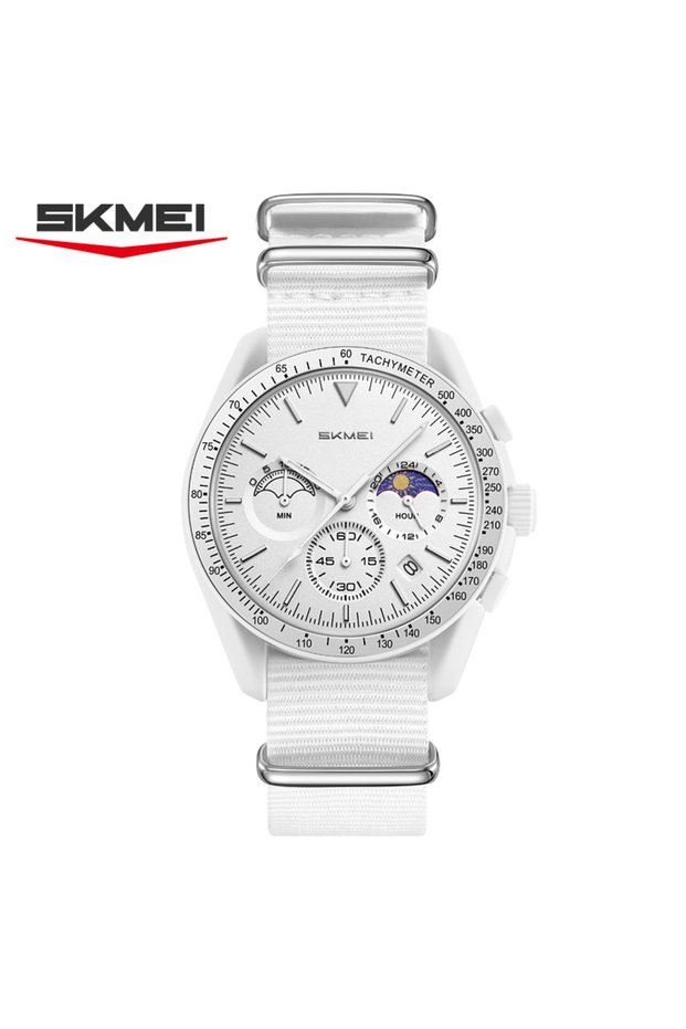 Skmei white SKMEI 9392 Quartz Chronograph Watches Men Women Date 30M Waterproof Sport Wristwatch Fas