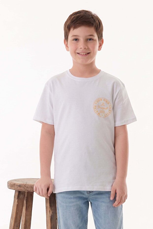 100% Cotton Text Printed Boy's T-Shirt
