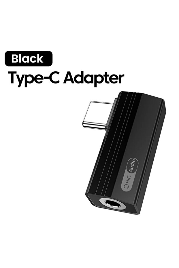 محول صوت USB-C إلى 3.5 ملم أسود - محول مزدوج USB-A/USB-C للآيفون 15/16 برو ماكس