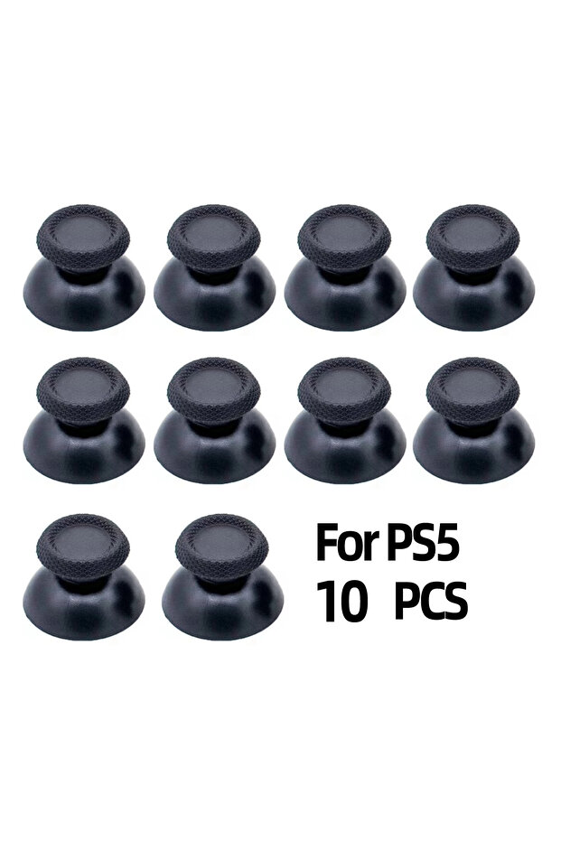 black 1Set/10Pcs Plastic Black Analog Thumbstick Thumb Stick Replace For PlayStation 5 PS5 Controlle