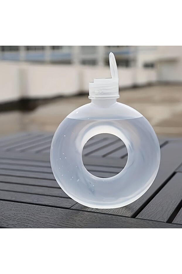 transparent 1pcs Ozzy Donut Shaped Water Cup, Portable Leak Proof Milk Tea Bottle, Suitable for Scho