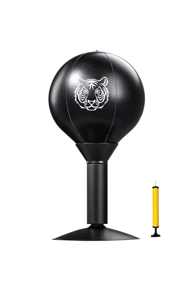 Black Type A Desktop Punching Bag Table Boxing Punch Ball with Strong Suction Cup Kids Adu