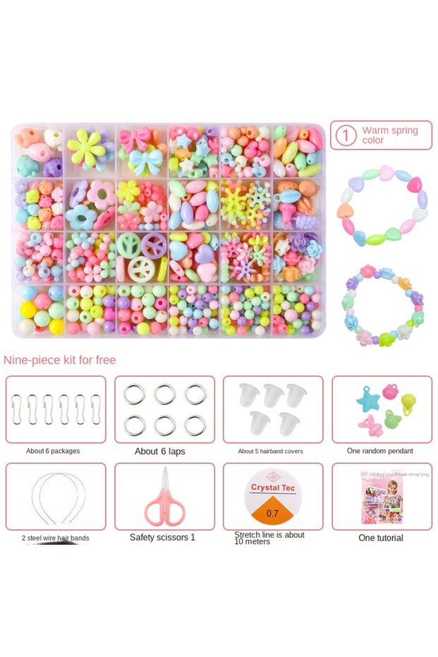 Clear Children's Handmade Beaded Girls Wear Beads Educational Toys Diy Jewelry Bracelet Necklace Jew