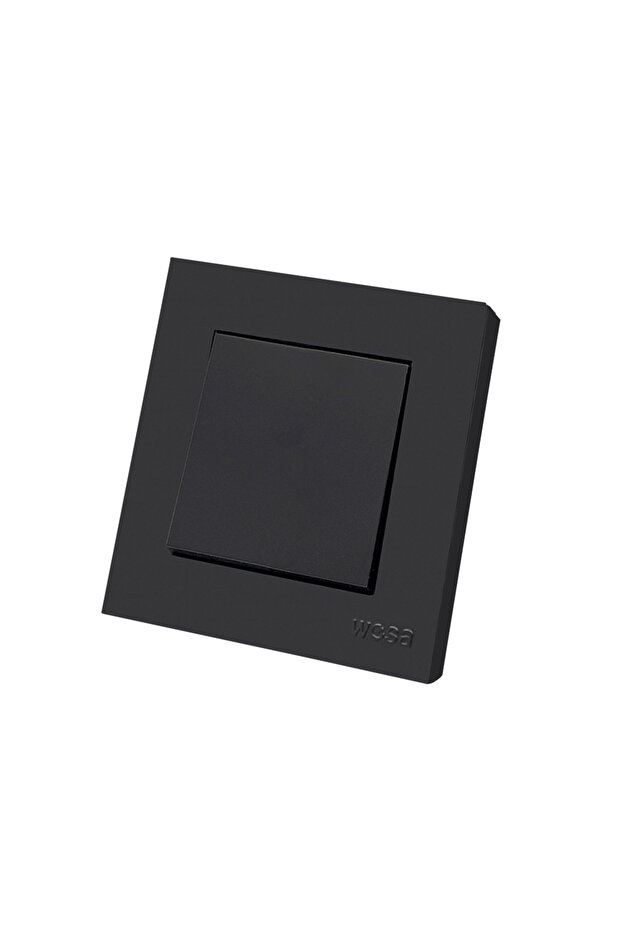 1 Gang 1 Way Switch Black Classic EU Standard Flame Retardant 1 Gang 1 Way Spray Plastic Panel Butto