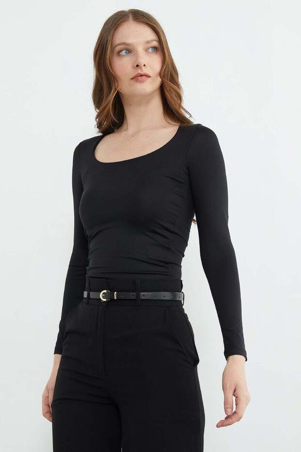 Basic Square Neck Blouse - 1