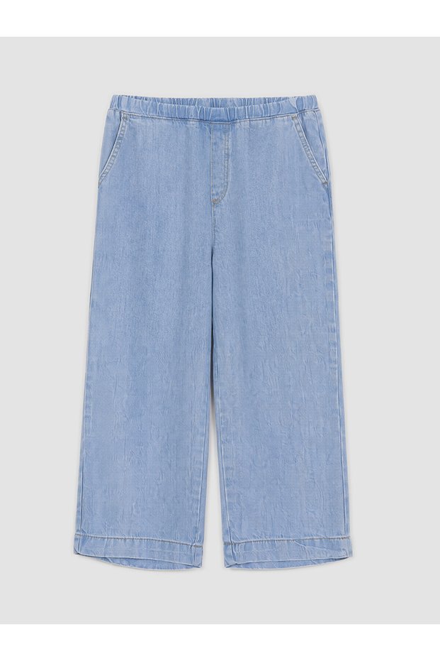 Lcwaikiki Classic Indigo Women's Jean Capri with Elastic Waist